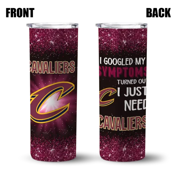 cleveland cavaliers radiant glitter wine skinny tumbler fashion forward.webp