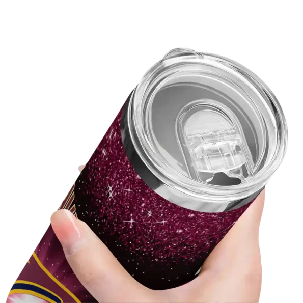 cleveland cavaliers radiant glitter wine skinny tumbler high quality.webp