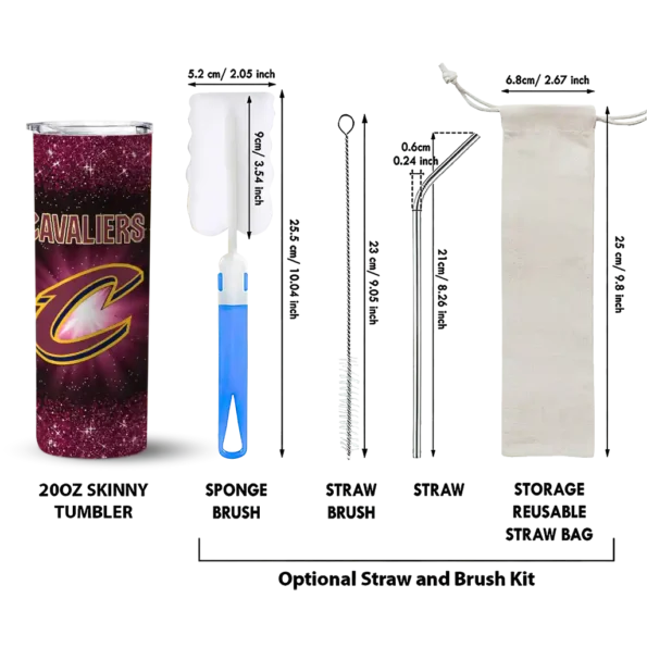 cleveland cavaliers radiant glitter wine skinny tumbler new arrival.webp