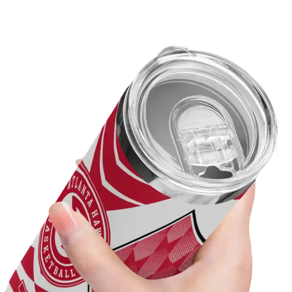 custom atlanta hawks camo texture red skinny tumbler high quality.webp