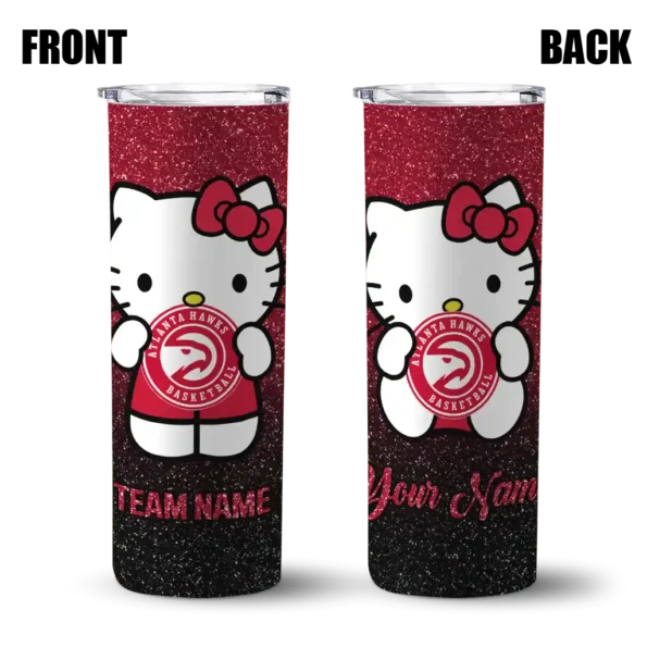 custom atlanta hawks hello kitty red black skinny tumbler fashion forward.webp