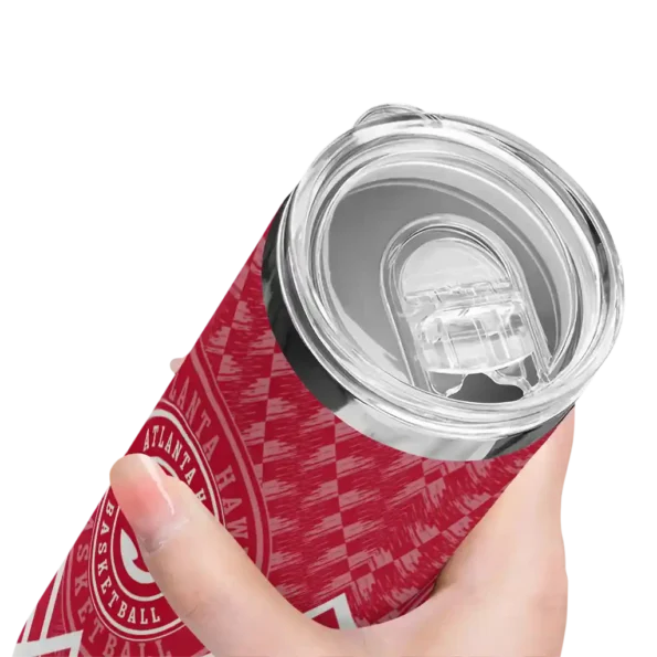 custom atlanta hawks monogram burst red white skinny tumbler high quality.webp