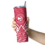 custom atlanta hawks monogram burst red white skinny tumbler best selling 1.webp