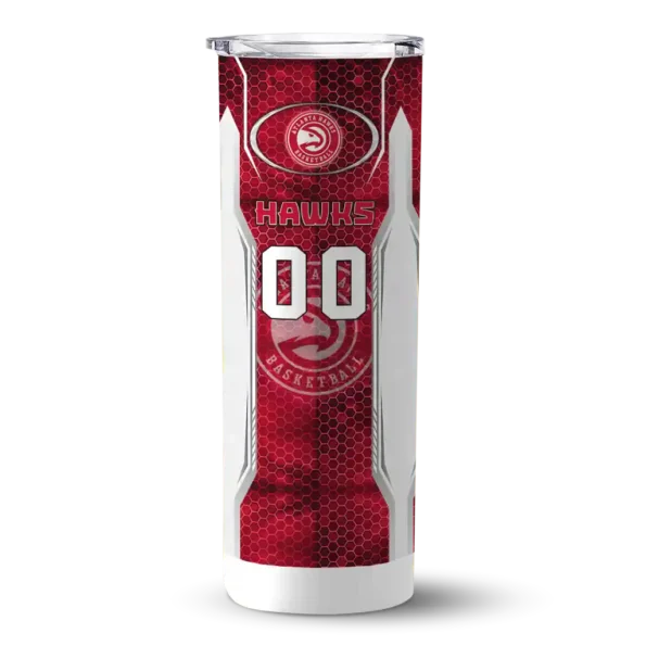 custom atlanta hawks stacked diamond red skinny tumbler best selling 1.webp