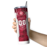 custom atlanta hawks stacked diamond red skinny tumbler best selling 1.webp