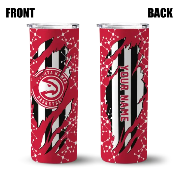custom atlanta hawks star pop red black skinny tumbler fashion forward.webp