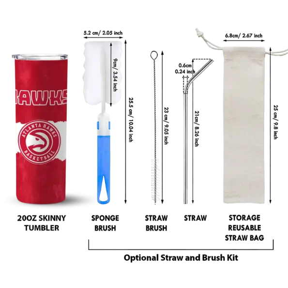 custom atlanta hawks torn band red white skinny tumbler new arrival.webp