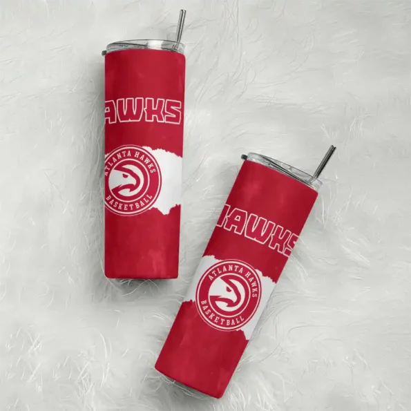 custom atlanta hawks torn band red white skinny tumbler top rated.webp