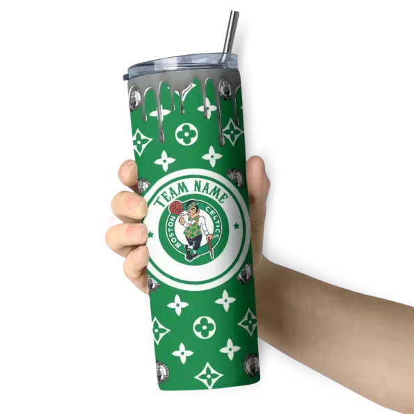 custom boston celtics camo streak green skinny tumbler premium grade.webp