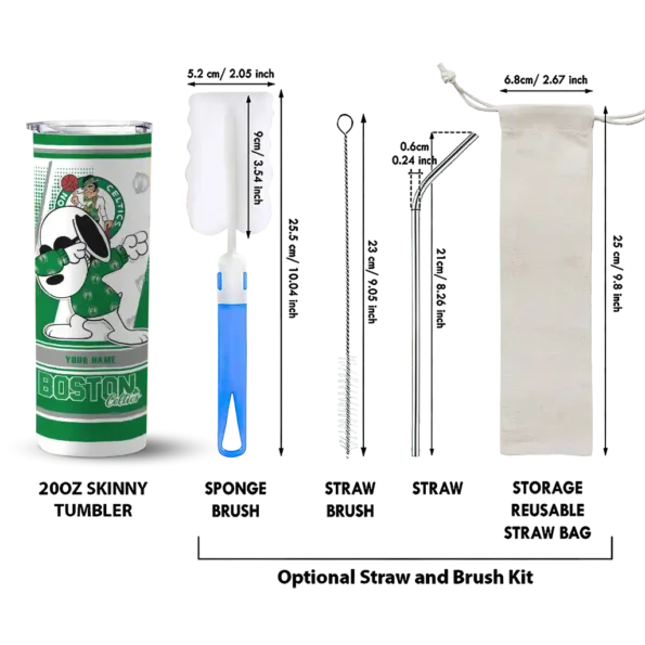 custom boston celtics snoopy dog green white skinny tumbler new arrival.webp