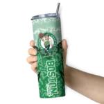 custom boston celtics spiral burst print green skinny tumbler best selling 1.webp