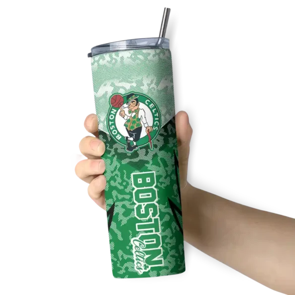custom boston celtics spiral burst print green skinny tumbler premium grade.webp