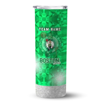 custom boston celtics starburst tiles green skinny tumbler best selling 1.webp