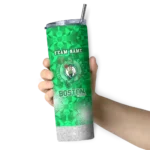 custom boston celtics starburst tiles green skinny tumbler best selling 1.webp