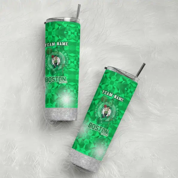 custom boston celtics starburst tiles green skinny tumbler top rated.webp