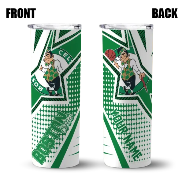 custom boston celtics web stripes green white skinny tumbler fashion forward.webp