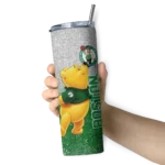 custom boston celtics winnie the pooh green gray skinny tumbler best selling 1.webp