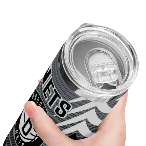 custom brooklyn nets chevron stripes black skinny tumbler high quality.webp