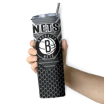 custom brooklyn nets chevron stripes black skinny tumbler best selling 1.webp