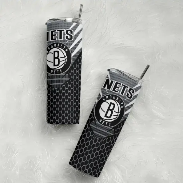 custom brooklyn nets chevron stripes black skinny tumbler top rated.webp