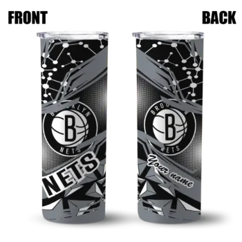custom brooklyn nets helmet clash black skinny tumbler fashion forward.webp