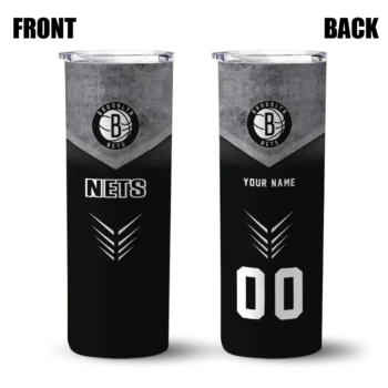 custom brooklyn nets hexagon honeycomb black skinny tumbler fashion forward.webp