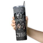 custom brooklyn nets kiss band grey skinny tumbler best selling 1.webp