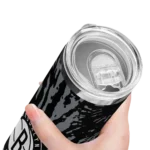 custom brooklyn nets metallic grid black skinny tumbler best selling 1.webp