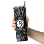 custom brooklyn nets metallic grid black skinny tumbler best selling 1.webp