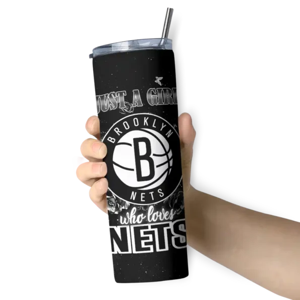 custom brooklyn nets rose romance black skinny tumbler premium grade.webp