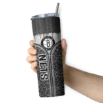 custom brooklyn nets sparkle drip black skinny tumbler best selling 1.webp