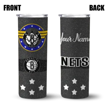 custom brooklyn nets star cluster black skinny tumbler fashion forward.webp