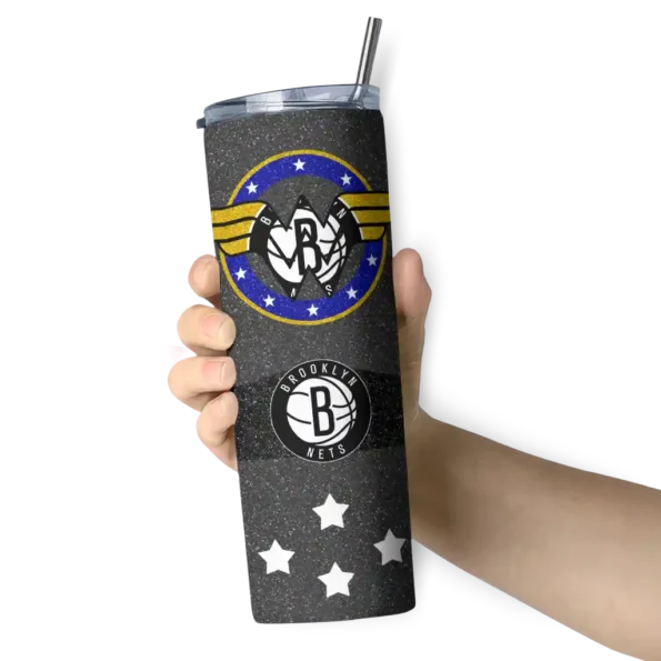 custom brooklyn nets star cluster black skinny tumbler premium grade.webp