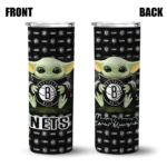 custom brooklyn nets yoda cozy black skinny tumbler best selling 1.webp