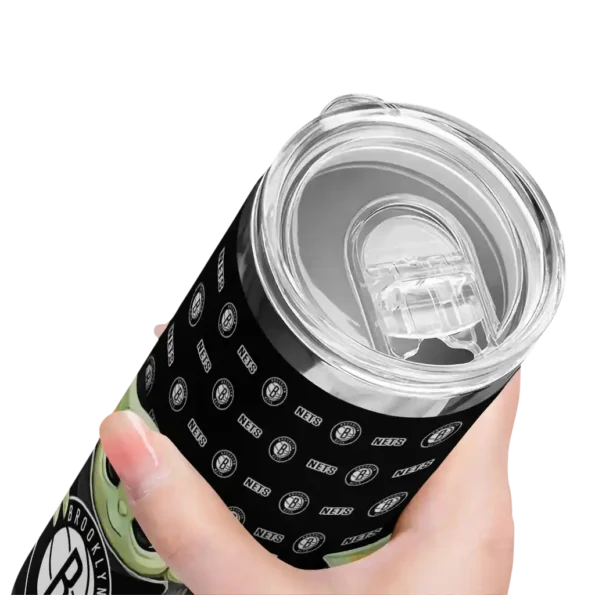 custom brooklyn nets yoda cozy black skinny tumbler high quality.webp