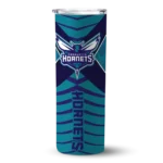 custom charlotte hornets camo texture teal skinny tumbler best selling.webp
