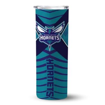 custom charlotte hornets camo texture teal skinny tumbler best selling.webp