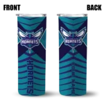 custom charlotte hornets camo texture teal skinny tumbler best selling.webp