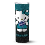custom charlotte hornets hello kitty teal black skinny tumbler best selling 1.webp
