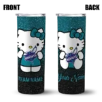 custom charlotte hornets hello kitty teal black skinny tumbler best selling 1.webp