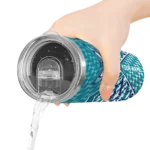 custom charlotte hornets monogram burst teal white skinny tumbler best selling 1.webp
