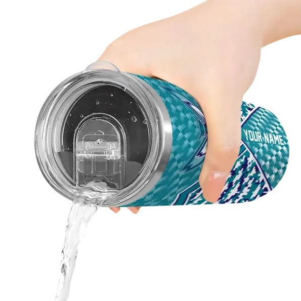 custom charlotte hornets monogram burst teal white skinny tumbler latest model.webp