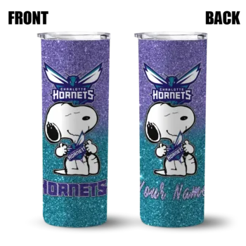 custom charlotte hornets snoopy attitude teal skinny tumbler fashion forward.webp