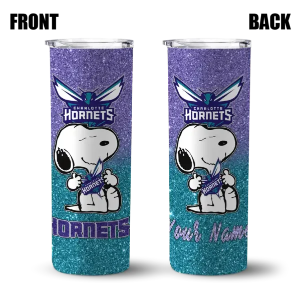 custom charlotte hornets snoopy attitude teal skinny tumbler fashion forward.webp