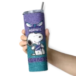 custom charlotte hornets snoopy attitude teal skinny tumbler best selling 1.webp