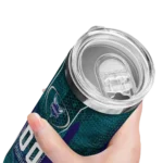 custom charlotte hornets stacked diamond teal skinny tumbler best selling 1.webp