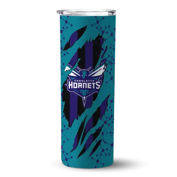 custom charlotte hornets star pop teal black skinny tumbler best selling 1.webp