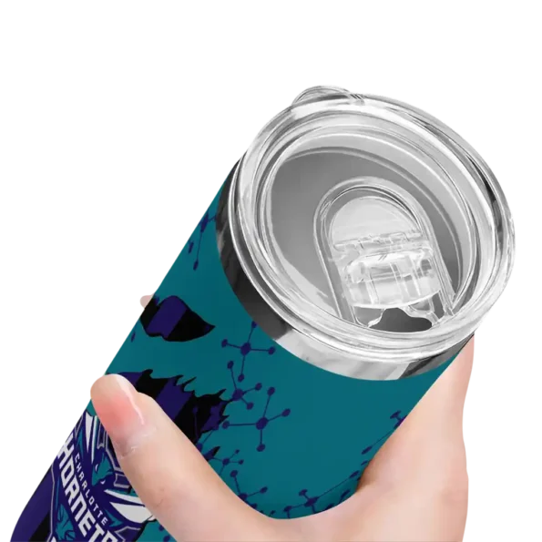custom charlotte hornets star pop teal black skinny tumbler high quality.webp
