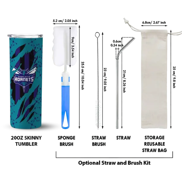 custom charlotte hornets star pop teal black skinny tumbler new arrival.webp