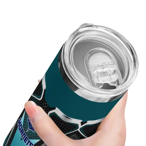 custom charlotte hornets superman emblem teal black skinny tumbler high quality.webp